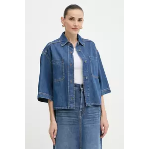 Weekend Max Mara cămașă jeans ENZA culoarea albastru marin, cu guler clasic, relaxed, 2525116081600 imagine