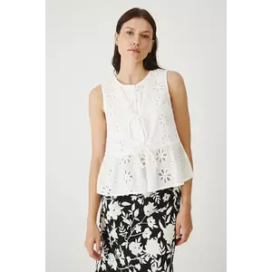 Medicine bluză din bumbac culoarea alb, in modele florale imagine