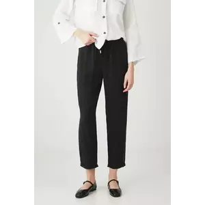 Medicine pantaloni culoarea negru, fason chinos, medium waist imagine