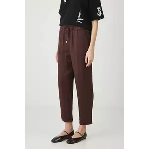 Medicine pantaloni culoarea maro, fason chinos, medium waist imagine