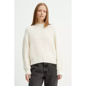 American Vintage pulover din amestec de lână culoarea bej, cu turtleneck, EAST18Q imagine