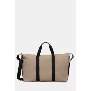 Rains geantă 14200 Hilo Weekend Bag culoarea bej, 14200 imagine