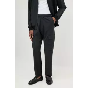 BARENA VENEZIA pantaloni de lână Camicia Mola bărbați, culoarea negru, cu fason chinos, PAU5092.478 imagine