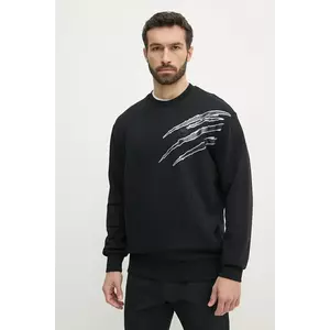 PLEIN SPORT bluză bărbați, culoarea negru, cu imprimeu, SAEC MJO1328 STE001N imagine