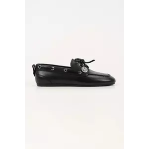 Karl Lagerfeld mocasini de piele MARLEE culoarea negru, cu toc plat, KL41325 imagine