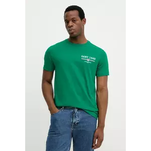 Gant tricou din bumbac culoarea verde, cu imprimeu, 2067044 imagine
