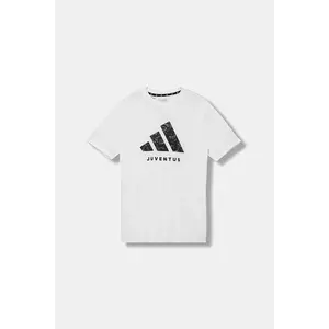 adidas Performance tricou de bumbac pentru copii JUVENTUS culoarea alb, cu imprimeu, IT3849 imagine