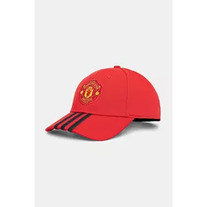 adidas Performance șapcă de baseball din bumbac MANCHESTER UNITED culoarea roșu, JM3052 imagine