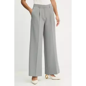 BOSS Orange pantaloni culoarea gri, drept, high waist, 50545580 imagine