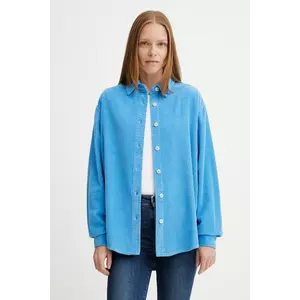 American Vintage camasa din bumbac culoarea gri, cu guler clasic, relaxed imagine