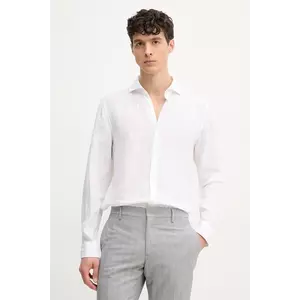 Joop! cămașă de in bărbați, culoarea alb, cu guler italian, slim, 30046075 imagine
