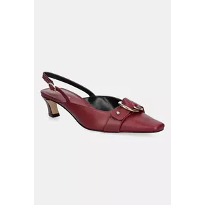 MICHAEL Michael Kors stilettos de piele Jaden culoarea bordo, pe toc jos, 40T5JDMS1L.691 imagine