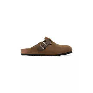 Birkenstock papuci din piele Boston culoarea maro, 1030667 imagine
