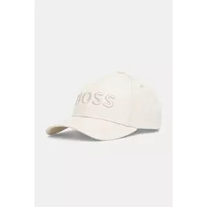 BOSS șapcă de baseball din bumbac culoarea bej, 50544386 imagine