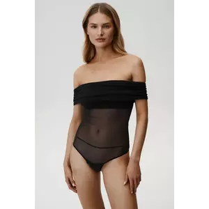 Undress Code bluză Libra Bodysuit Thong femei, culoarea negru, uni, 839 imagine