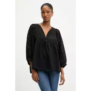 Answear Lab bluza din bumbac culoarea negru, neted imagine