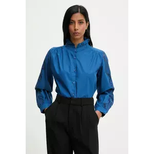 Answear.LAB camasa din bumbac culoarea albastru marin, cu guler stand-up, regular imagine