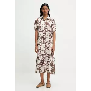 Answear.LAB rochie culoarea maro, midi, drept imagine