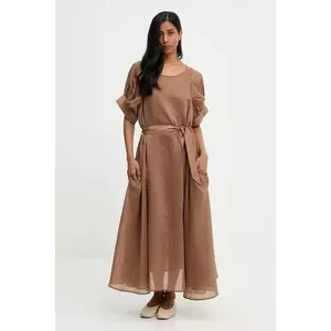 Answear.LAB rochie culoarea maro, maxi, evazati imagine