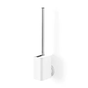 Umbra perie de toaletă montată pe perete Flex Adhesive 17 cm culoarea alb imagine