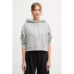 Weekend Max Mara hanorac de bumbac femei, culoarea gri, cu glugă, uni, 2515921011600 imagine