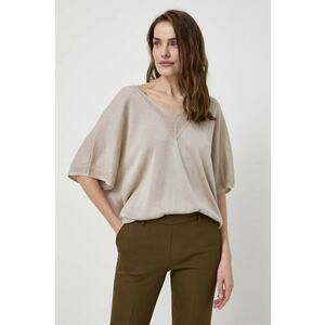 Morgan pulover femei, culoarea bej, light imagine