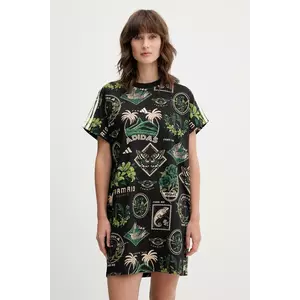 adidas rochie x Farm Rio culoarea negru, mini, oversize, JL7004 imagine