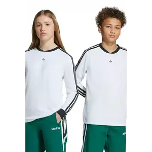 adidas Originals longsleeve copii culoarea alb, cu imprimeu, JW2850 imagine