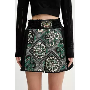 adidas pantaloni scurți x Farm Rio culoarea negru, cu imprimeu, high waist, JW4481 imagine