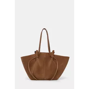 Yuzefi geantă de mână din piele întoarsă LARGE MOCHI culoarea maro, YUZSS24-HB-LM-S015 imagine