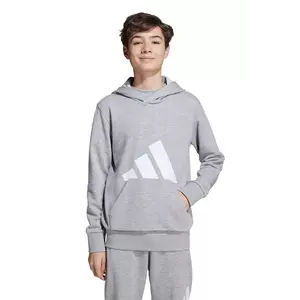 adidas bluză copii culoarea gri, cu glugă, cu imprimeu, JV9900 imagine