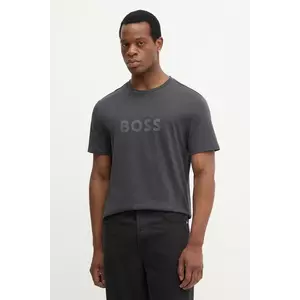 BOSS tricou din bumbac culoarea negru, cu imprimeu, 50491706 imagine