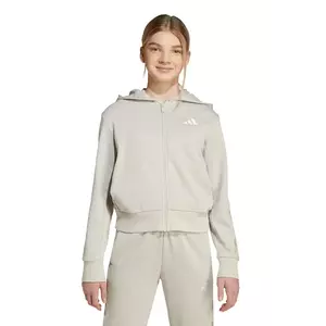 adidas bluză copii culoarea bej, cu glugă, cu imprimeu, KC5419 imagine