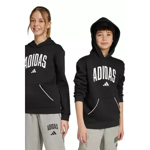 adidas bluză copii culoarea negru, cu glugă, cu imprimeu, JM1536 imagine