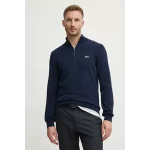 Lacoste pulover barbati, culoarea albastru marin, cu turtleneck imagine