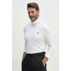 Lacoste longsleeve din bumbac culoarea alb, neted, UH2828 imagine