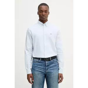 Tommy Jeans cămașă din bumbac culoarea alb, cu guler button-down, regular, DM0DM21298 imagine