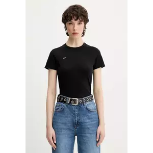 Pangaia tricou Cotton-Stretch T-shirt culoarea negru, 10002430 imagine