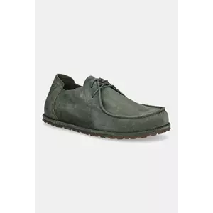 Birkenstock pantofi de piele întoarsă Utti Lace culoarea verde, 1030109 imagine