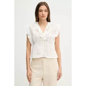 Pedro del Hierro bluză din bumbac culoarea alb, uni, 7659080 imagine
