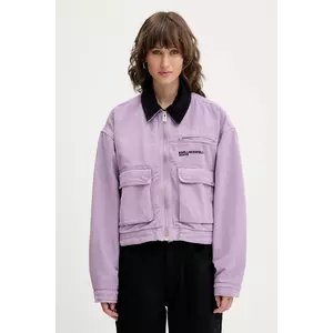 Karl Lagerfeld Jeans geacă de bumbac culoarea violet, de tranzitie, oversize, A3W14016 imagine