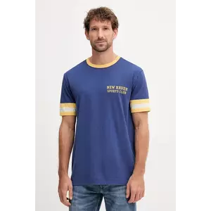 Gant tricou din bumbac culoarea albastru marin, cu imprimeu, 2003344 imagine