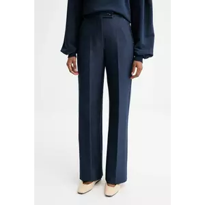 MM pantaloni ULIVO culoarea bleumarin, drept, high waist, 2526786027600 imagine