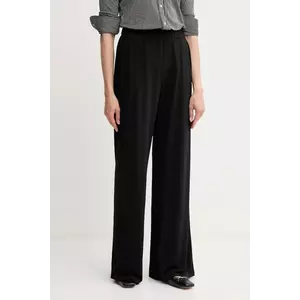 OUI pantaloni culoarea negru, lat, high waist, 93781 imagine