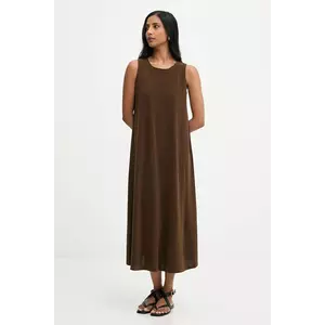 Answear.LAB rochie culoarea maro, midi, evazati imagine