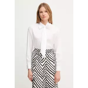 Joop! cămașă culoarea alb, cu un decolteu legat, relaxed, 30047570 imagine