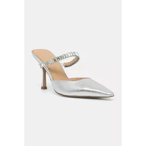 Steve Madden șlapi de piele Brecki-R culoarea argintiu, cu toc cui, 11003897 imagine