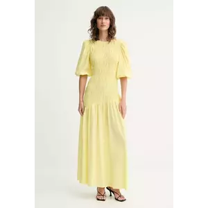 Never Fully Dressed rochie Nara culoarea galben, maxi, evazați, NFDDR3014 imagine