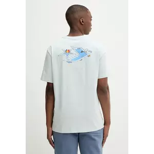 Converse tricou din bumbac culoarea turcoaz, cu imprimeu, 10027716-A03 imagine