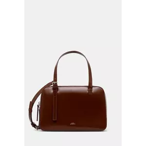 A.P.C. poșetă de piele sac virginie box culoarea maro, PXBRU.F67017 imagine